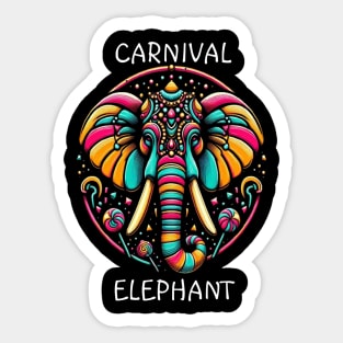 Vibrant Designs Adorn Majestic Elephants Face Sticker